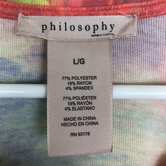 Philosophy Brushstroke Multi-Color Tunic L - Picture 4 of 5